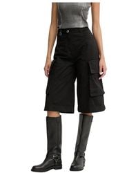 Pinko - Korte Broeken ,Zwart ,Katoen High Waist Bermuda Shorts - Lyst