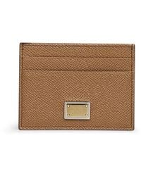 Dolce & Gabbana - Grained Leather Logo Plaque Cardholder. - Lyst