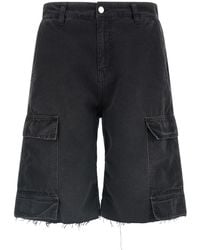 44 Label Group - Korte Broeken ,Zwart ,Katoen Cargo Short - Lyst