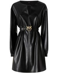 Pinko - Korte Faux Lederen Jurk - Lyst