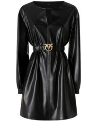Pinko - Korte Faux Lederen Jurk - Lyst