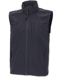 Aspesi - Jassen ,Blauw ,Nylon Nylon Vest Met Tweewegritssluiting - Lyst