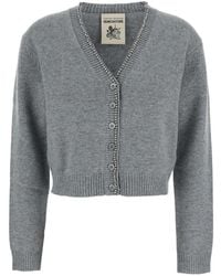 Semicouture - Luxe Grijze Wol Kasjmier Vest - Lyst