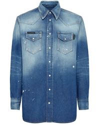 Philipp Plein - Oversize Denim Shirt - Lyst