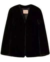 Twinset - Jassen ,Zwart ,Cape Jas - Lyst