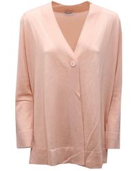 Kangra - Truien & Vesten ,Roze ,Kasjmier Zijde/Kasjmier Vest Trui 7571 Model - Lyst