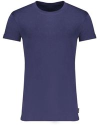 GAUDI - Tops ,Blauw ,Katoen Katoenen Logo T-Shirt Met Applicatie - Lyst