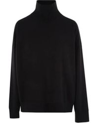 Bottega Veneta - Jersey de lana negro con bordado tono sobre tono - Lyst