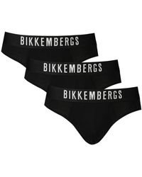 Bikkembergs - Zwart Katoenen Ondergoed, 3-Pack, Elastische Tailleband - Lyst