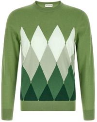 Ballantyne - Argyle Jacquard Trui Met Ronde Hals - Lyst