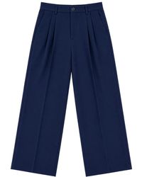 Amaranto - Broeken ,Blauw ,Wide Broeken - Lyst