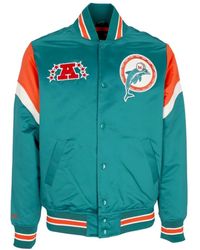 Mitchell & Ness - Jassen ,Groen ,Polyester Miami Dolphins Nfl Bomberjack - Lyst