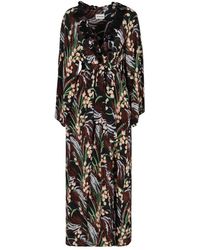 P.A.R.O.S.H. - Blumenmuster crepe kleid mit pailletten - Lyst