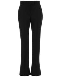 McQueen - Broeken ,Zwart ,Wol Wollen Uitlopende Broek - Lyst