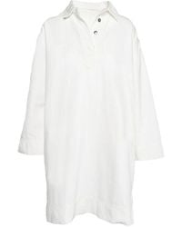 Hèst - Weiße Popover-Kleid Mit Gewebtem Rock - Lyst