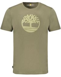 Timberland - Tops ,Groen ,Katoen Groene Katoenen T-Shirt - Lyst