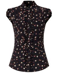 Max Mara - Overhemden ,Blauw ,Leer Zijden Crêpe De Chine Blouse - Lyst