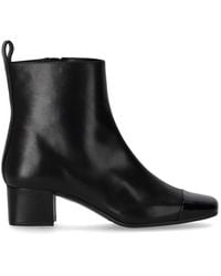 CAREL PARIS - Schwarzer lederstiefelette mit glänzendem finish - Lyst
