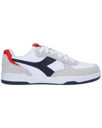 Diadora - Niedrige Raptor Sneakers Weiß/Blau/Rot Klassisch - Lyst
