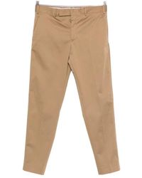 PT Torino - Pantalon Met Rechte Pijpen En Vouw - Lyst