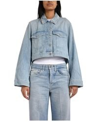 Dondup - Jassen ,Blauw ,Katoen Regular Cinque Tasche Jacket - Lyst