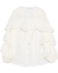 Zimmermann - Shirt Met Ruches - Lyst