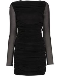 ANDAMANE - Schwarzes seiden drapiertes minikleid - Lyst