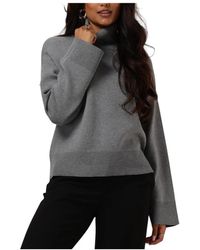 SELECTED - Truien & Vesten ,Grijs ,Polyester Slfkamma Ls Knit Roll Neck - Lyst
