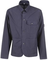 C.P. Company - Camicia blu con tre tasche - Lyst