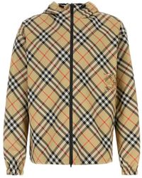 Burberry - Geborduurde Polyester Reversible Jas - Lyst