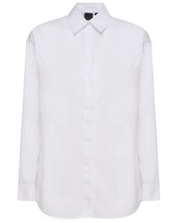 Pinko - Klassisches weißes hemd mit besticktem logo - Lyst
