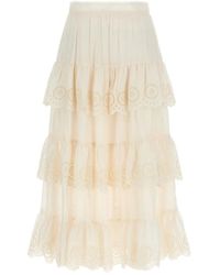 Zimmermann - Lucky Geborduurde Midi Rok - Lyst