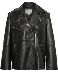 Gestuz - Jassen ,Zwart ,Leer Zwarte Leren Jas - Lyst