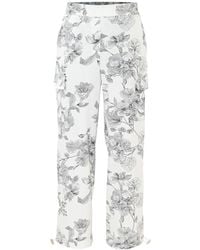 Kocca - Blumige cargohose mit kordelzugbündchen - Lyst
