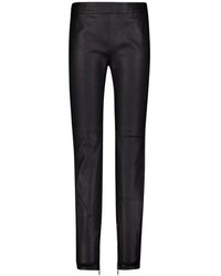 Givenchy - Zwarte Leren Leggings Met Ritsen - Lyst