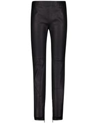 Givenchy - Zwarte Leren Leggings Met Ritsen - Lyst