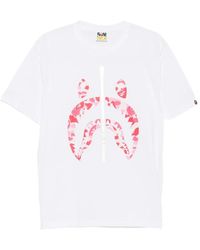 A Bathing Ape - Tops ,Wit ,Katoen Abc Camo Shark Tee - Lyst