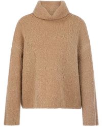 Marc Cain - Truien & Vesten ,Bruin ,Wol Coltrui Trui - Lyst