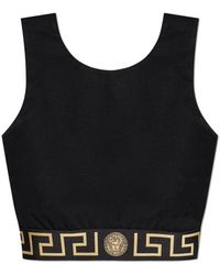 Versace - Tank Top Cropped Greca Border - Lyst