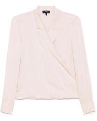 Theory - Roze Wikkelblouse Met V-Hals - Lyst