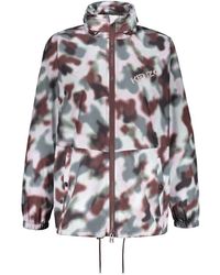 KENZO - Bedruckte Kapuzenjacke Mit Mesh-Einsätzen - Lyst
