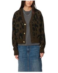 Carhartt - Truien & Vesten ,Groen ,Wol Camo Leo Jacquard Cardigan Tamarind - Lyst