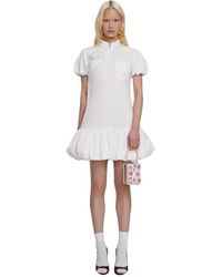 Self-Portrait - Cotton Asymmetric Mini Dress - Lyst