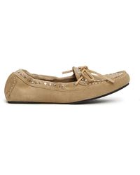 Alohas - Beiger Wildleder Mokassin Schuh - Lyst
