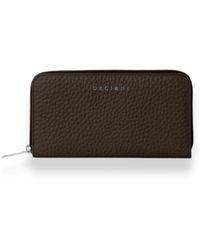 Orciani - Accessoires ,Bruin ,Leren Portemonnee Met Rits En Vakken - Lyst