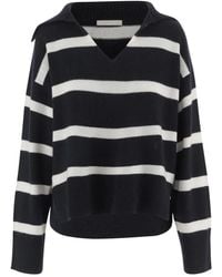 Allude - V-Neck Knitwear - Lyst