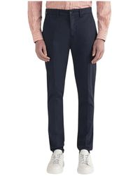 Harmont & Blaine - Broeken ,Blauw ,Katoen Blauwe Broek Pantaloni - Lyst