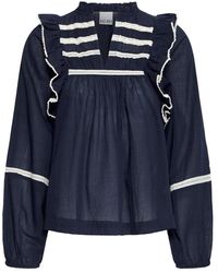 Ichi - Overhemden ,Blauw ,Blouses & Shirts - Lyst