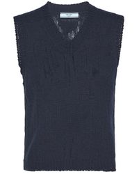 Prada - V-Neck Knitwear - Lyst