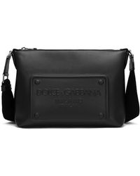 Dolce & Gabbana - Calfskin Crossbody Bag With Logo - Lyst